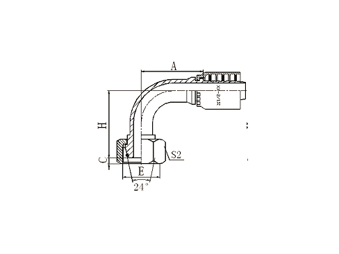 20591Y 90°METRIC FEMALE 24° CONE O-RING