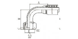 20691Y 90°METRIC FEMALE 60°CONE  20691Y 90°METRIC FEMALE 60°CONE