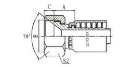 20711Y GB METRIC FEMALE 74°CONE SEAL  20711Y GB METRIC FEMALE 74°CONE SEAL