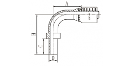 51091Y GB METRIC 90°STANDPIPE  51091Y GB METRIC 90°STANDPIPE
