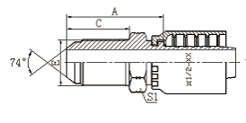 16711LY JIC MALE 74°CONE  16711LY JIC MALE 74°CONE
