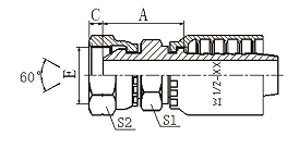 22611DY-SM BSP FEMALE 60°CONE DOUBLE HEXAGON 22611DY-SM BSP FEMALE 60°CONE DOUBLE HEXAGON
