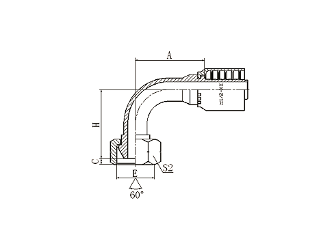 22691Y 90°BSP FEMALE 60°CONE 22691Y 90°BSP FEMALE 60°CONE