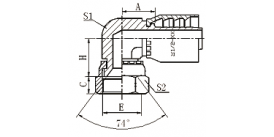 26791KY 90° JIC COMPACT FEMALE 74° CONE SEAL  26791KY 90° JIC COMPACT FEMALE 74° CONE SEAL
