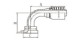 87391Y-H 90°SAE FLANGE 3000 PSI 87391Y-H 90°SAE FLANGE 3000 PSI