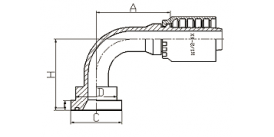 87691K 90°SAE FLANGE 6000PSI  87691K 90°SAE FLANGE 6000PSI