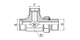 ACCH-OG ADDH-OG METRIC MALE 24° CONE / METRIC MALE  ADJUSTABLE STUD END ISO 6149-2 RUN TEE  ACCH-OG ADDH-OG METRIC MALE 24° CONE / METRIC MALE  ADJUSTABLE STUD END ISO 6149-2 RUN TEE
