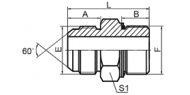 1KG JIS METRIC MALE 60° CONE / BSP MALE O-RING 1KG JIS METRIC MALE 60° CONE / BSP MALE O-RING