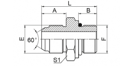 1KH IS METRIC MALE 60° CONE / METIRC MALE ADJUSTABLE STUD END  1KH IS METRIC MALE 60° CONE / METIRC MALE ADJUSTABLE STUD END