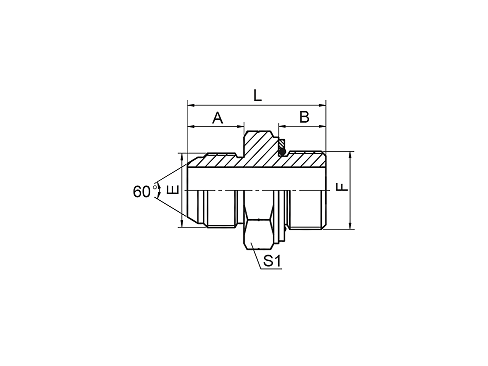 1SG JIS GAS MALE 60° CONE / BSP MALE O-RING 1SG JIS GAS MALE 60° CONE / BSP MALE O-RING