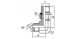 1SG9-OG 90° ELBOW JIS GAS MALE 60° CONE / BSP MALE O-RING 1SG9-OG 90° ELBOW JIS GAS MALE 60° CONE / BSP MALE O-RING