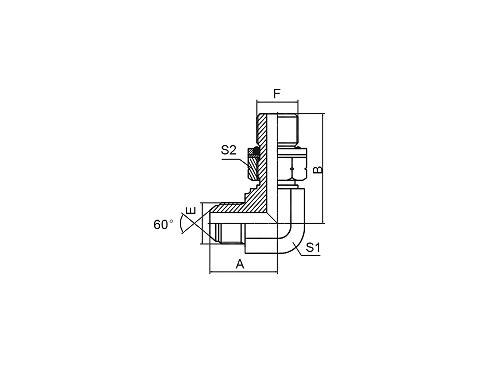 1SG9-OG 90° ELBOW JIS GAS MALE 60° CONE / BSP MALE O-RING
