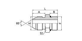1SO 90° JIS GAS MALE 60° CONE / NPT MALE