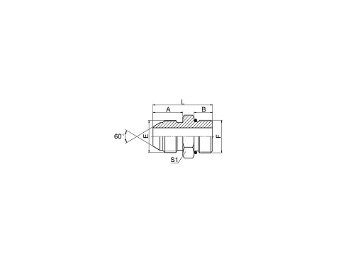 1SO 90° JIS GAS MALE 60° CONE / NPT MALE