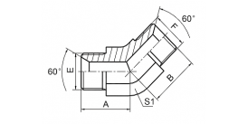 1B4 45° BSP MALE 60° SEAT 1B4 45° BSP MALE 60° SEAT