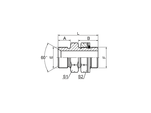 1BG-OG BSP MALE DOUBLE USE FOR 60° CONE SEAT OR BONDED SEAL / BSP MALE O-RING 1BG-OG BSP MALE DOUBLE USE FOR 60° CONE SEAT OR BONDED SEAL / BSP MALE O-RING