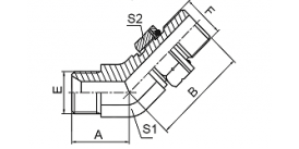 1BG4-OG 45° ELBOW BSP MALE 60° SEAT / BSP MALE O-RING 1BG4-OG 45° ELBOW BSP MALE 60° SEAT / BSP MALE O-RING