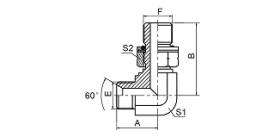 1BG9-OG 90° ELBOW BSP MALE 60° SEAT / BSP MALE O-RING 1BG9-OG 90° ELBOW BSP MALE 60° SEAT / BSP MALE O-RING