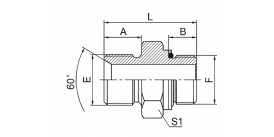 1BH BSP MALE DOUBLE USE FOR 60° CONE SEAT OR BONDED SEAL / METRIC MALE L-SERIES ISO 6149-3 1BH BSP MALE DOUBLE USE FOR 60° CONE SEAT OR BONDED SEAL / METRIC MALE L-SERIES ISO 6149-3