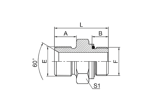 1BH BSP MALE DOUBLE USE FOR 60° CONE SEAT OR BONDED SEAL / METRIC MALE L-SERIES ISO 6149-3 1BH BSP MALE DOUBLE USE FOR 60° CONE SEAT OR BONDED SEAL / METRIC MALE L-SERIES ISO 6149-3