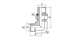 1BH9-OG 90° ELBOW BSP MALE 60° SEAT / METRIC MALE L-SERIES ISO 6149-3 1BH9-OG 90° ELBOW BSP MALE 60° SEAT / METRIC MALE L-SERIES ISO 6149-3