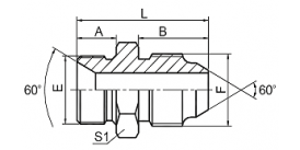 1BK BSP MALE 60° SEAT/JIS METRIC MALE 60° CONE 1BK BSP MALE 60° SEAT/JIS METRIC MALE 60° CONE