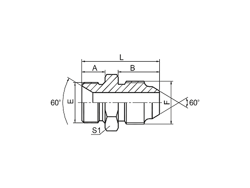 1BK BSP MALE 60° SEAT/JIS METRIC MALE 60° CONE 1BK BSP MALE 60° SEAT/JIS METRIC MALE 60° CONE