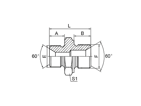 1BM BSP MALE DOUBLE USE FOR 60° CONE SEAT OR BONDED SEAL / METRIC MALE DOUBLE USE FOR 60° CONE SEAT OR BONDED SEAL 1BM BSP MALE DOUBLE USE FOR 60° CONE SEAT OR BONDED SEAL / METRIC MALE DOUBLE USE FOR 60° CONE SEAT OR BONDED SEAL