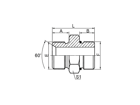 1BO BSP MALE DOUBLE USE FOR 60° CONE SEAT OR BONDED SEAL/SAE O-RING BOSS L-SERIES ISO 11926-3 1BO BSP MALE DOUBLE USE FOR 60° CONE SEAT OR BONDED SEAL/SAE O-RING BOSS L-SERIES ISO 11926-3