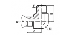 1BT9-SP 90° ELBOW BSP MALE 60° SEAT / BSPT MALE 1BT9-SP 90° ELBOW BSP MALE 60° SEAT / BSPT MALE