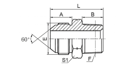 1ST-SP JIS GAS MALE 60° CONE / BSPT MALE 1ST-SP JIS GAS MALE 60° CONE / BSPT MALE