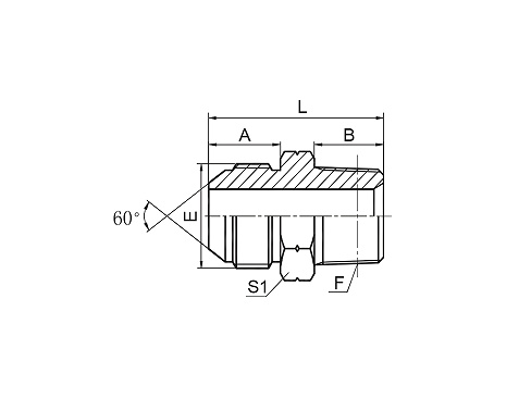 1ST-SP JIS GAS MALE 60° CONE / BSPT MALE 1ST-SP JIS GAS MALE 60° CONE / BSPT MALE