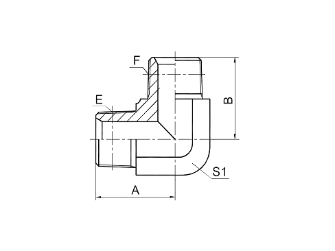 1T9-SP 90° ELBOW BSPT MALE 1T9-SP 90° ELBOW BSPT MALE