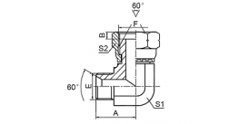 2B9 90° ELBOW BSP MALE 60° SEAT / BSP FEMALE 60° CONE 2B9 90° ELBOW BSP MALE 60° SEAT / BSP FEMALE 60° CONE