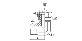 2TB9-SP 90° ELBOW BSPT MALE/BSP FEMALE 60° CONE 2TB9-SP 90° ELBOW BSPT MALE/BSP FEMALE 60° CONE