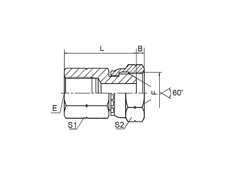 7B-S BSP FEMALE/BSP FEMALE 60° CONE 7B-S BSP FEMALE/BSP FEMALE 60° CONE
