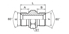 1B-HS BSP MALE DOUBLE USE FOR 60° CONE SEAT OR BONDED SEAL 1B-HS BSP MALE DOUBLE USE FOR 60° CONE SEAT OR BONDED SEAL