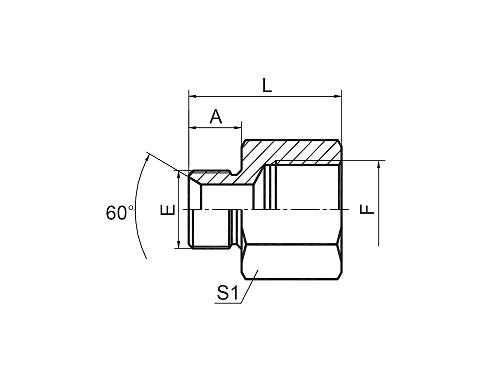 5B BSP MALE DOUBLE USE FOR 60° CONE SEAT OR BONDED SEAL / BSP FEMALE ISO 1179 5B BSP MALE DOUBLE USE FOR 60° CONE SEAT OR BONDED SEAL / BSP FEMALE ISO 1179