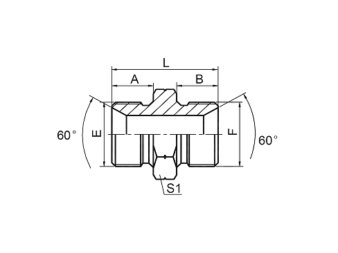 1B BSP MALE DOUBLE USE FOR 60° CONE SEAT OR BONDED SEAL 1B BSP MALE DOUBLE USE FOR 60° CONE SEAT OR BONDED SEAL