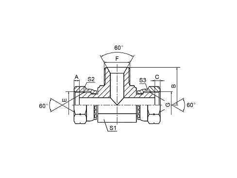 AB BSP MALE 60° SEAT  TEE