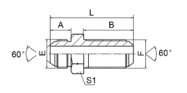 6S JIS GAS MALE 60° CONE BULKHEAD 6S JIS GAS MALE 60° CONE BULKHEAD