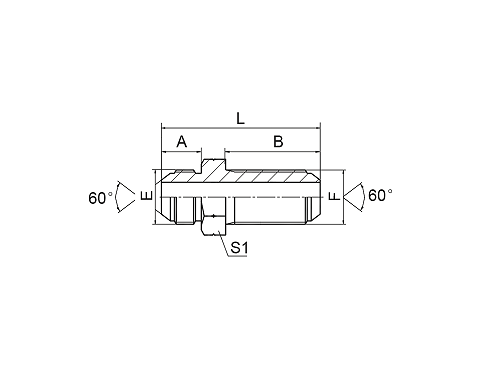 6S JIS GAS MALE 60° CONE BULKHEAD