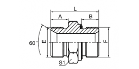 1B-WD SP MALE DOUBLE USE FOR 60° CONE SEAT OR BONDED SEAL / BSP MALE CAPTIVE SEAL 1B-WD SP MALE DOUBLE USE FOR 60° CONE SEAT OR BONDED SEAL / BSP MALE CAPTIVE SEAL