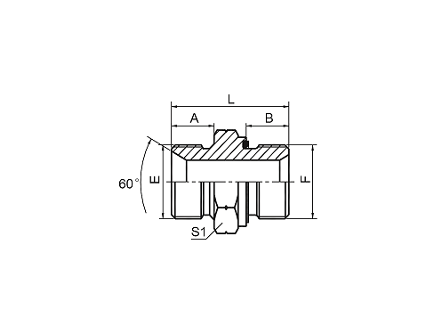 1B-WD SP MALE DOUBLE USE FOR 60° CONE SEAT OR BONDED SEAL / BSP MALE CAPTIVE SEAL 1B-WD SP MALE DOUBLE USE FOR 60° CONE SEAT OR BONDED SEAL / BSP MALE CAPTIVE SEAL