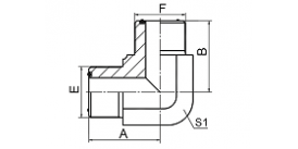 1F9 90° ELBOW ORFS MALE O-RING 1F9 90° ELBOW ORFS MALE O-RING