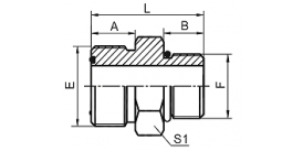 1FH ORFS MALE O-RING / METIRC MALE ADJUSTABLE STUD END S-SERIES ISO 6149-2 1FH ORFS MALE O-RING / METIRC MALE ADJUSTABLE STUD END S-SERIES ISO 6149-2