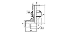 1FO9-OG 90° ELBOW ORFS MALE O-RING / SAE O-RING BOSS S-SERIES ISO 11926-2 1FO9-OG 90° ELBOW ORFS MALE O-RING / SAE O-RING BOSS S-SERIES ISO 11926-2