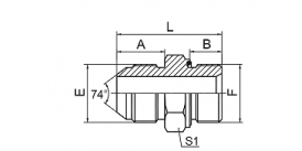 1JB-WD JIC MALE 74° CONE / BSP MALE CAPTIVE SEAL 1JB-WD JIC MALE 74° CONE / BSP MALE CAPTIVE SEAL