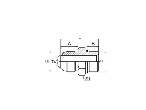 1JB-WD JIC MALE 74° CONE / BSP MALE CAPTIVE SEAL 1JB-WD JIC MALE 74° CONE / BSP MALE CAPTIVE SEAL