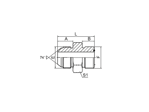 1JF JIC MALE 74° CONE / ORFS MALE 1JF JIC MALE 74° CONE / ORFS MALE